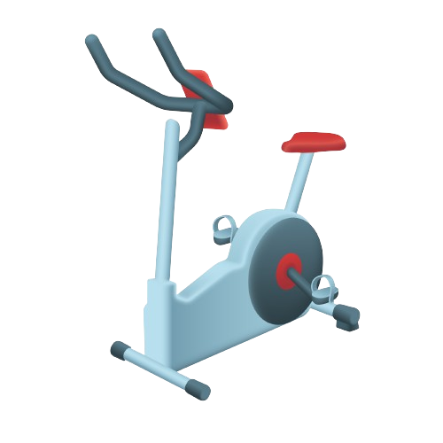 open gym bicycle 3d illustration